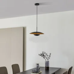 Lindby Pendellamper|Pendellamper > LED-pendel Tiama, metal, sort/guld, Ø 40 cm