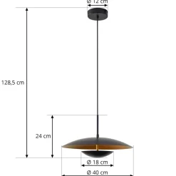 Lindby Pendellamper|Pendellamper > LED-pendel Tiama, metal, sort/guld, Ø 40 cm
