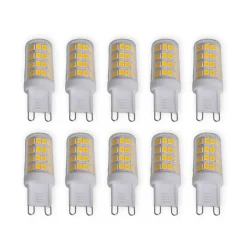 Led Pærer ^ Lindby LED penlight, sæt med 10, G9, 3 W, klar, 3.000 K