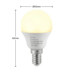 Lindby Led Pærer > LED-pære E14 G45 4,5W 3.000K opal sæt med 10 stk