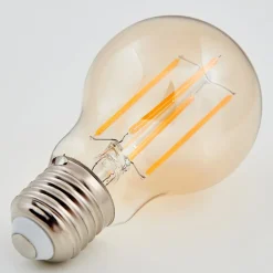 Lindby Filament Pære|Led Pærer > LED-pære, glødetråd, E27, 6W, rav, 1800K