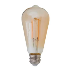 Lindby Filament Pære > LED-pære, Rustika, E27, 6W, ravfarvet, 1.800 K