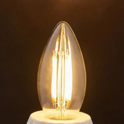 Lindby Filament Pære|Led Pærer > LED-pære, stearinlys, E14, 4W, klar, 2700K