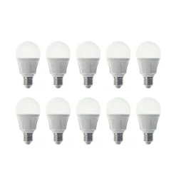 Lindby Led Pærer > LED-pære, sæt med 10 stk, E27, 8,5 W, mat, 3.000 K