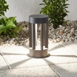 Lindby Terrassebelysning|Sokkellamper > LED-sokkellampe Jordis, 22 cm, antracit, aluminium