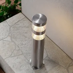 Lindby Terrassebelysning|Sokkellamper > LED-sokkellampe Lanea, 40 cm, grå, stål, IP44