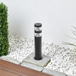 Lindby Terrassebelysning|Sokkellamper > LED-sokkellampe Lanea, 40 cm, sort, stål, IP44