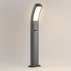 Lindby Sokkellamper Med Sensor|Gadebelysning Med Sensor > LED-sokkellampe Moshe, 60 cm, antracit, sensor