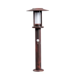 Lindby Sokkellamper Med Sensor|Terrassebelysning > LED-sokkellampe Pavlos, 55 cm, rustfarvet, sensor