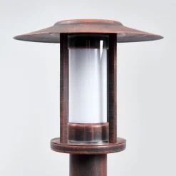 Lindby Sokkellamper Med Sensor|Terrassebelysning > LED-sokkellampe Pavlos, 55 cm, rustfarvet, sensor