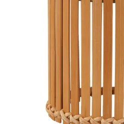 Dekorationsbelysning|Solcellelamper ^ Lindby LED-solcellebordlampe Amaria, bambus, Ø 12 cm