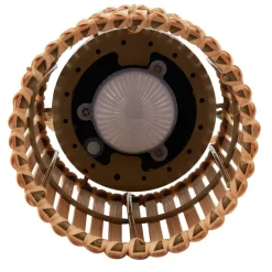 Dekorationsbelysning|Solcellelamper ^ Lindby LED-solcellebordlampe Amaria, bambus, Ø 12 cm
