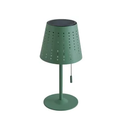 Lindby Dekorationsbelysning|Terrassebelysning > LED-solcellebordlampe Hilario, grøn, jern, genopladeligt batteri