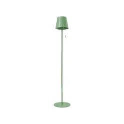 Solcellelamper ^ Lindby LED-solcellegulvlampe Hilario, grøn, jern, genopladeligt batteri
