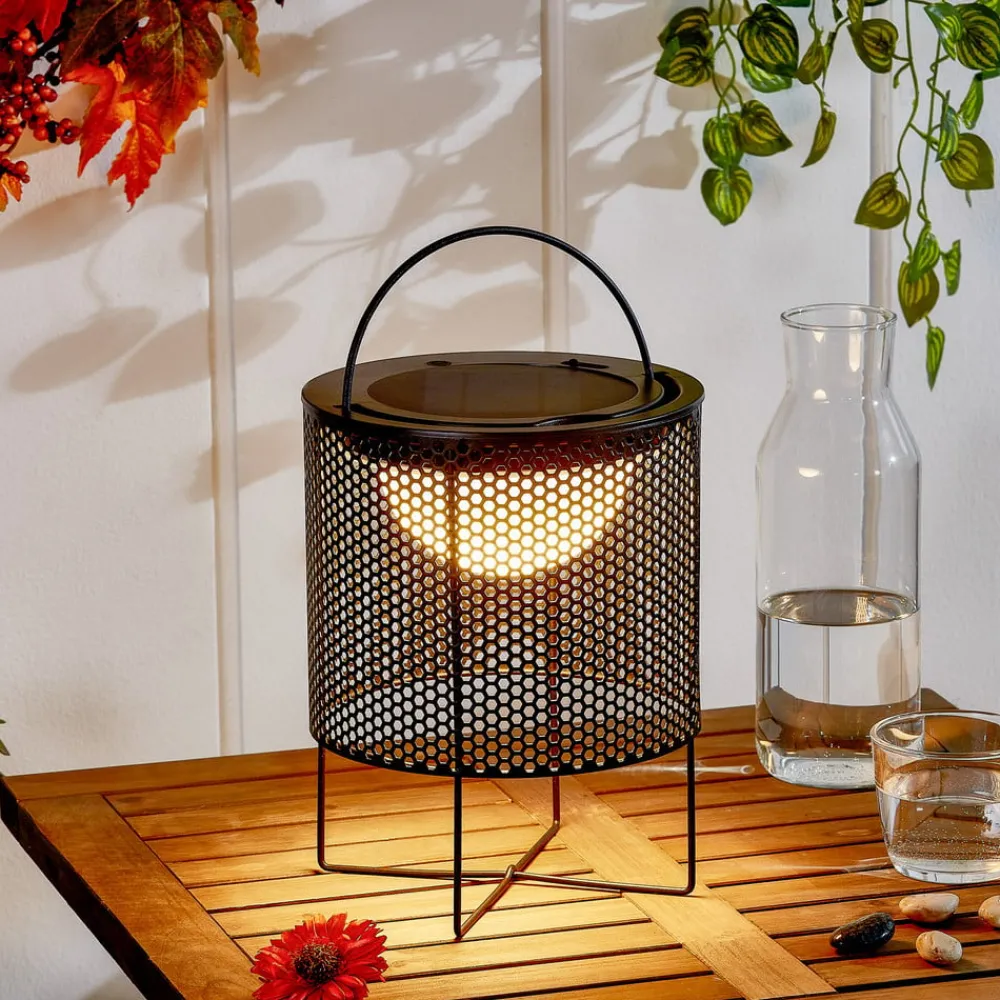 Dekorationsbelysning|Solcellelamper ^ Lindby LED-solcellelampe Achilleas, RGBW, sort
