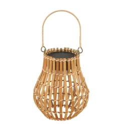 Lindby Dekorationsbelysning|Solcellelamper > LED-solcellelampe Amaria, bambus, Ø 18 cm