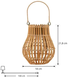 Lindby Dekorationsbelysning|Solcellelamper > LED-solcellelampe Amaria, bambus, Ø 18 cm