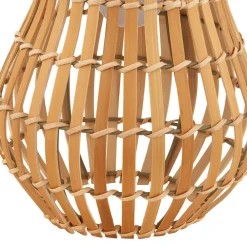 Lindby Dekorationsbelysning|Solcellelamper > LED-solcellelampe Amaria, bambus, Ø 18 cm