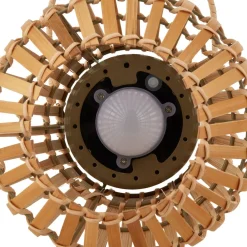 Lindby Dekorationsbelysning|Solcellelamper > LED-solcellelampe Amaria, bambus, Ø 18 cm
