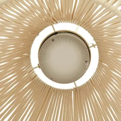 Lindby Udendørs Pendellamper|Solcellelamper > LED-solcellelampe Austas, beige, Ø 50 cm, USB, IP54