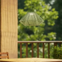 Lindby Udendørs Pendellamper|Solcellelamper > LED-solcellelampe Austas, grøn, Ø 50 cm, USB, IP54