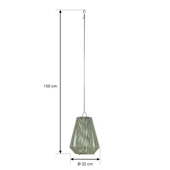 Udendørs Pendellamper|Solcellelamper ^ Lindby LED-solcellelampe Austas, grøn, Ø 32 cm, USB, IP54