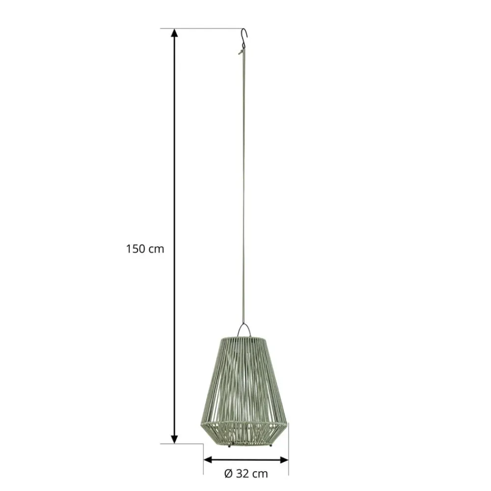 Udendørs Pendellamper|Solcellelamper ^ Lindby LED-solcellelampe Austas, grøn, Ø 32 cm, USB, IP54