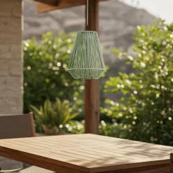Udendørs Pendellamper|Solcellelamper ^ Lindby LED-solcellelampe Austas, grøn, Ø 32 cm, USB, IP54