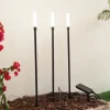 Lindby Dekorationsbelysning|Solcellelamper > LED-solcellelampe Balian, sæt med 3, sort, aluminium, 3000K