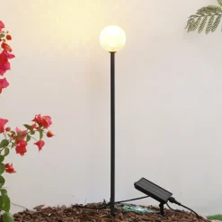 Dekorationsbelysning|Solcellelamper ^ Lindby LED-solcellelampe Brindley, sort, glas, IP65