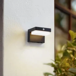 Lindby Solcelle Lampe Med Sensor|Væglampe Med Sensor > LED solcellelampe Eleazar, sort, sensor, dæmpbar