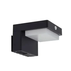 Lindby Solcelle Lampe Med Sensor|Væglampe Med Sensor > LED solcellelampe Eleazar, sort, sensor, dæmpbar