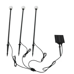 Lindby Dekorationsbelysning|Solcellelamper > LED-solcellelampe Freydis, sæt med 3, sort, 2.000 K