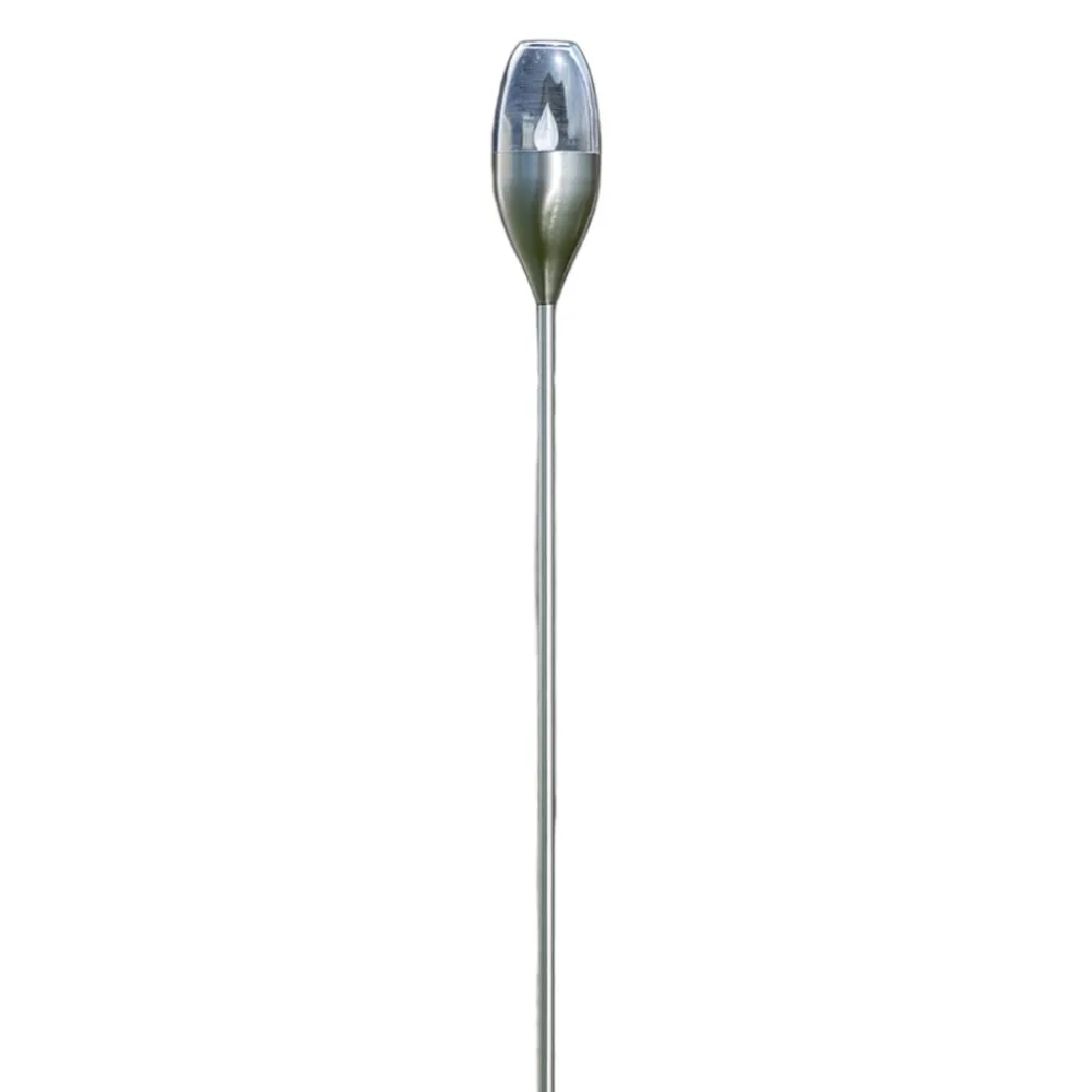 Dekorationsbelysning|Solcellelamper ^ Lindby LED-solcellelampe Jari, højde 122 cm, stål, klar