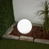 Lindby Dekorationsbelysning|Solcellelamper > LED-solcellelampe Lago, Ø 25 cm, kugle, jordspyd, hvid