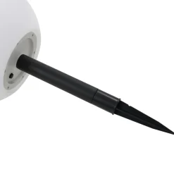 Lindby Dekorationsbelysning|Solcellelamper > LED-solcellelampe Lago, Ø 25 cm, kugle, jordspyd, hvid