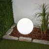 Dekorationsbelysning|Solcellelamper ^ Lindby LED-solcellelampe Lago, Ø 30 cm, kugle, jordspyd, hvid