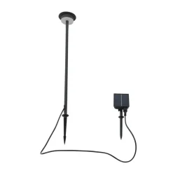 Lindby Dekorationsbelysning|Solcellelamper > LED-solcellelampe Lyris, sort, aluminium, 3.000 K