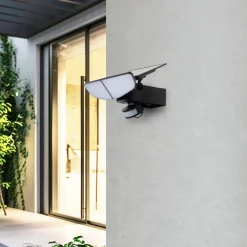Solcelle Lampe Med Sensor|Væglampe Med Sensor ^ Lindby LED-solcellelampe Naelin, sort, sensor, IP44