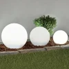 Lindby Dekorationsbelysning|Solcellelamper > LED-solcellelamper Lago, sæt med 3, kugler, jordspyd, hvid