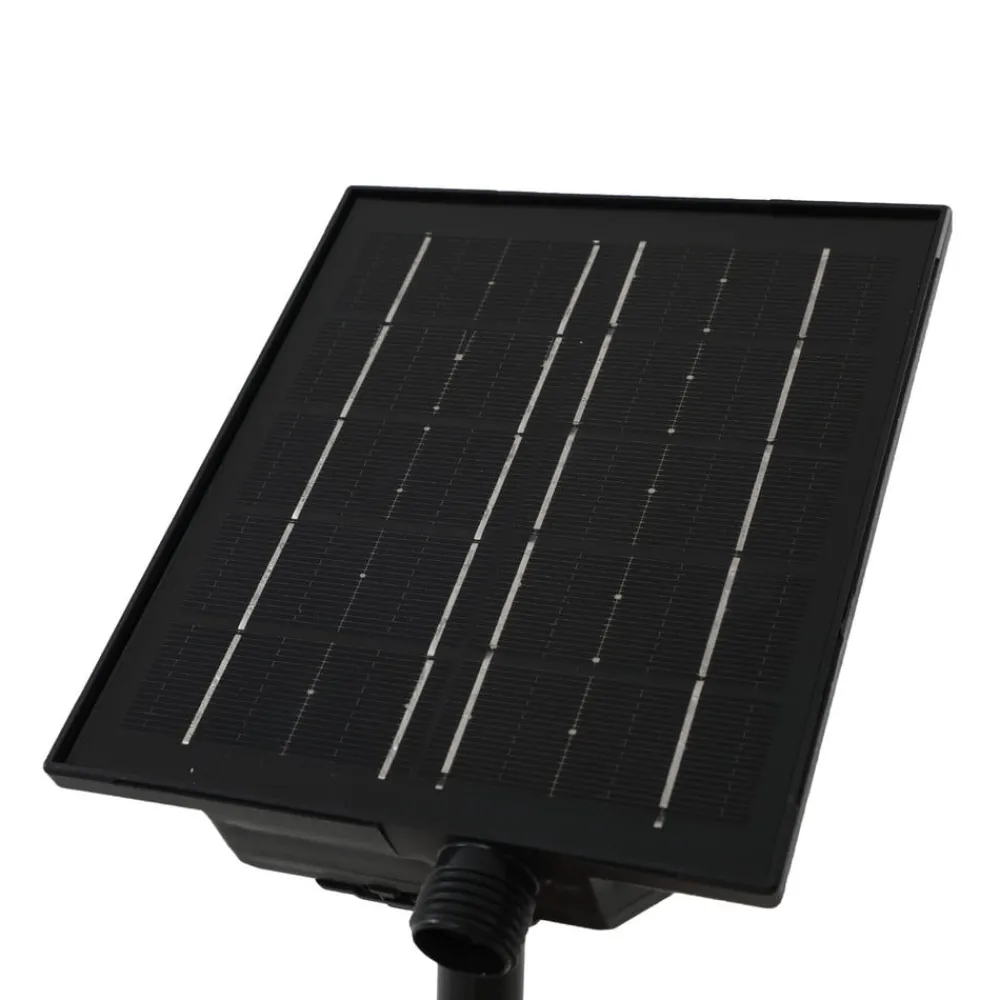 Lindby Solcellelamper|Udendørs Spot > LED-solcellelampe Sabriel, buet, sort, aluminium, 3000K