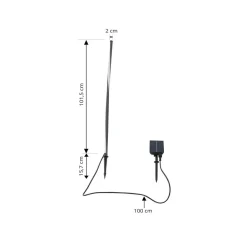 Dekorationsbelysning|Udendørs Spot ^ Lindby LED-solcellelampe Sabriel, lige, sort, aluminium, 3000K