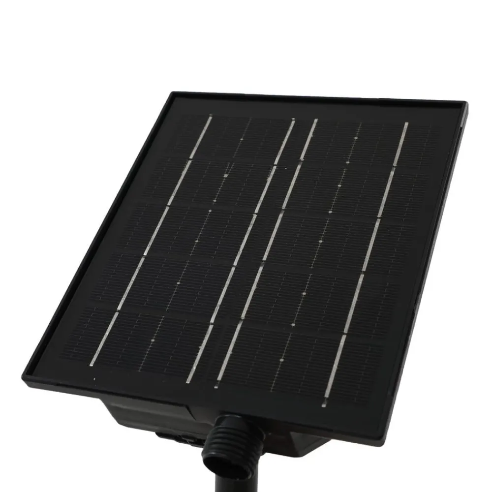 Dekorationsbelysning|Udendørs Spot ^ Lindby LED-solcellelampe Sabriel, lige, sort, aluminium, 3000K