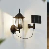 Lindby Solcellelamper|Væglamper > LED-solcellelampe Sayata, sort, aluminium, lygte