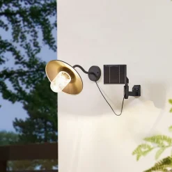 Lindby Solcellelamper > LED-solcellelampe Virane, sort, aluminium