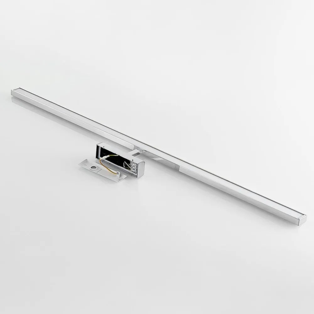Væg- Og Spejllamper|Væglamper ^ Lindby LED-spejllampe Jukka, 120 cm, krom, metal, IP44