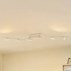 Lindby Loftlamper|Spotlights > LED-spotlight Eldrin, hvid, 6 lyskilder, lysliste