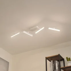 Lindby Gang|Loftlamper > LED-spotlight Eldrin, hvid, 4 lyskilder, lysliste