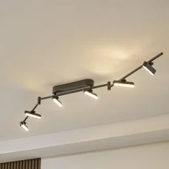 Loftlamper|Spotlights ^ Lindby LED-spotlight Eldrin, sort, 6 lyskilder, lysliste
