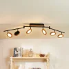Lindby Spotlights|Loftlamper > LED-spotlight Manel, træ, 152 cm lang, 6 lyskilder